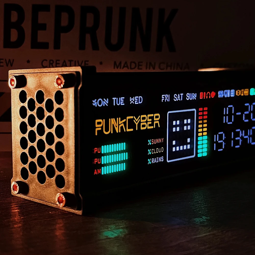 Rdw Retro rura elektroniczna zegar pseudo-fluorescencyjna matryca Cyberpunk Spectrum funkcja pulpit dekoracje