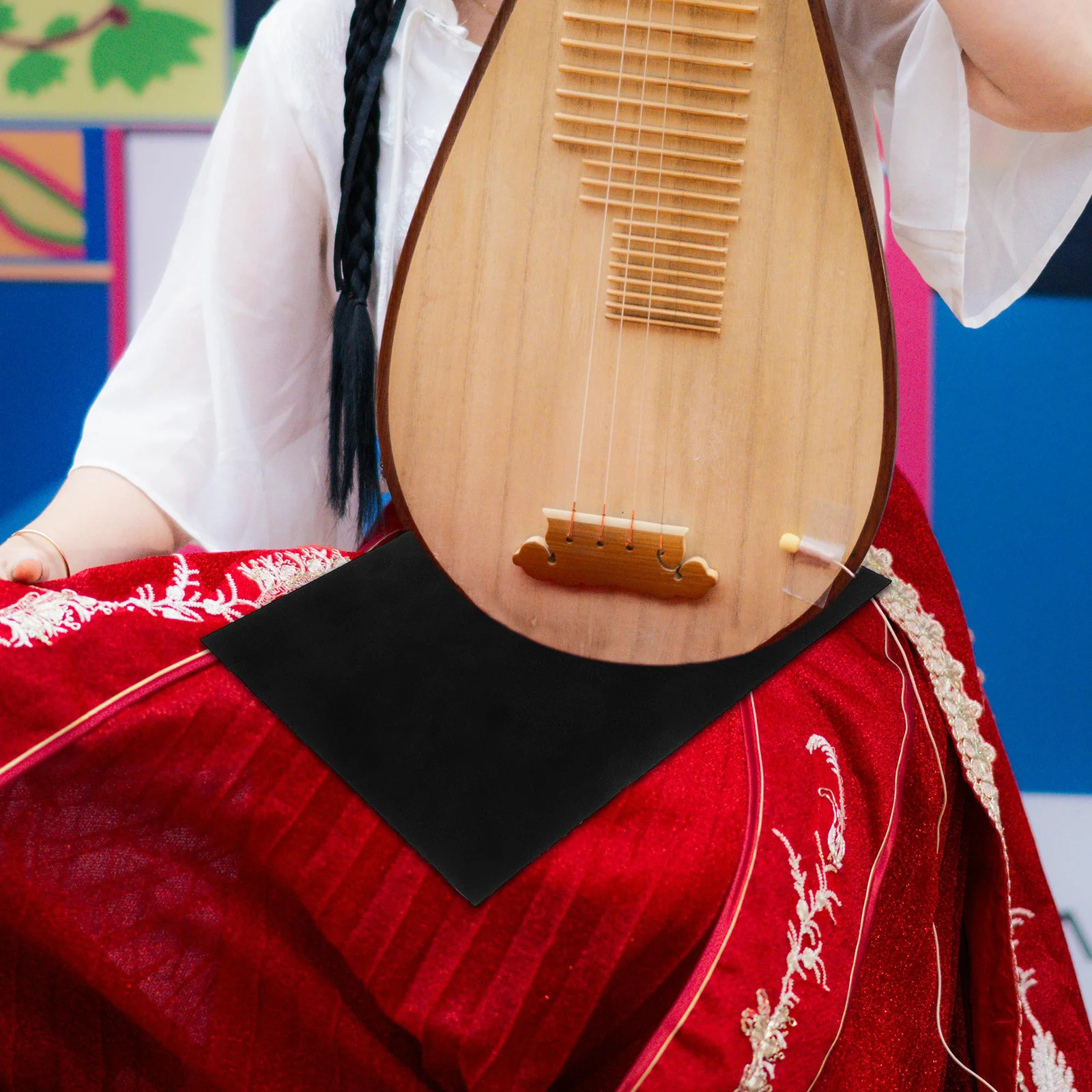 

Anti-Slip Cowhide Instrument Pad For Erhu Lute Pipa Zhongruan Xiaoruan Natural Grain Musical Instrument Work Mat Cowhide