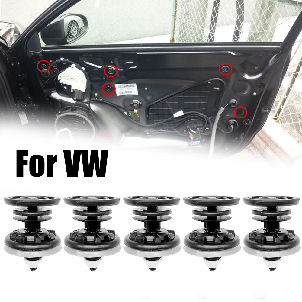 5Pcs For VW Arteon Golf 7 Jetta Transporter T5 T6 Passat B8 Scirocco T-Roc Tiguan Touran Car Door Panel Card Trim Clip Fastener