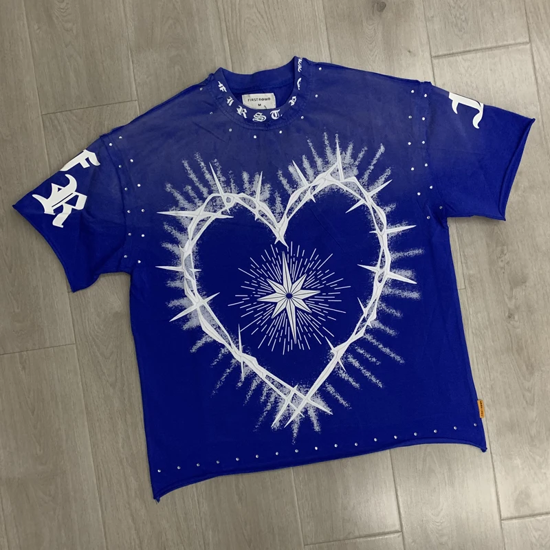 High-quality One Day Shipped Out FIRST ROW T-shirts Fashion Men Women American Streetwear Round Neck Short Sleeeve Tops