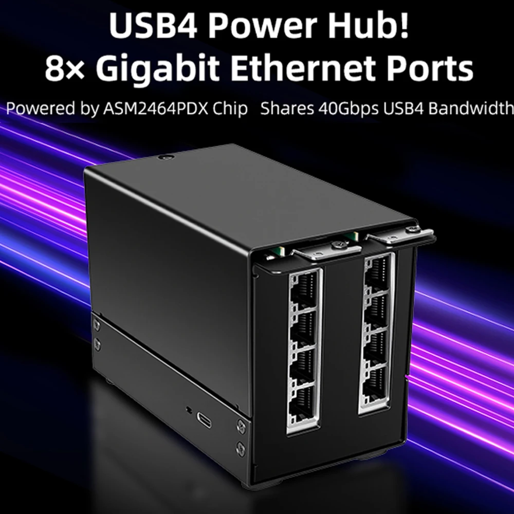 

Lekuo USB4 to 8 Gigabit Ethernet Adapter for Synology QNAP NAS Mac Mini M1 M2 M3 Thunderbolt 3/4/5 LACP VLAN