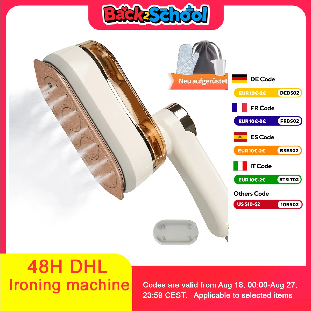 Mini ferro da stiro a vapore portatile pieghevole portatile per indumenti da viaggio a casa per stirare i vestiti ferro da stiro a vapore per stirare a secco e bagnato