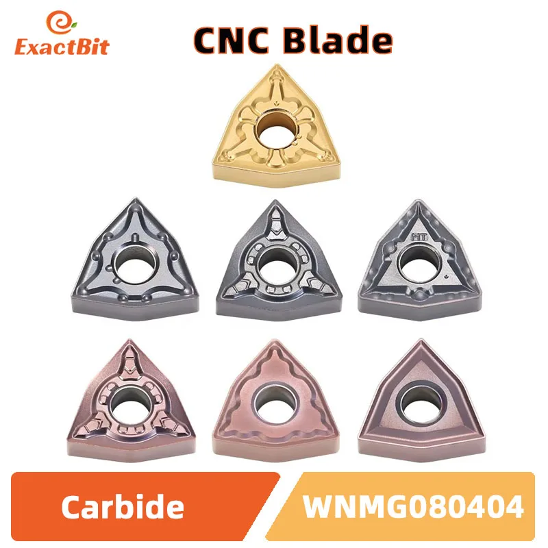 ExactBit WNMG080404/08/12 Carbide Insert for MWLNR External Turning Tool WNMG R-S/L-S Blade Stainless Steel Cutter CNC Lathe