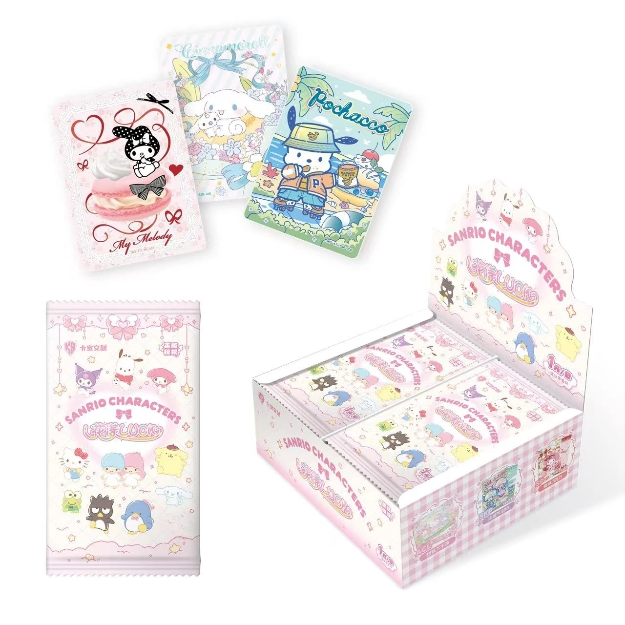 

Подлинная оригинальная коробка, коллекция Sanrio, хобби-карты с цветочным принтом Lucky Cinnamoroll, Hello Kitty Melody, вечерние игры, детский подарок