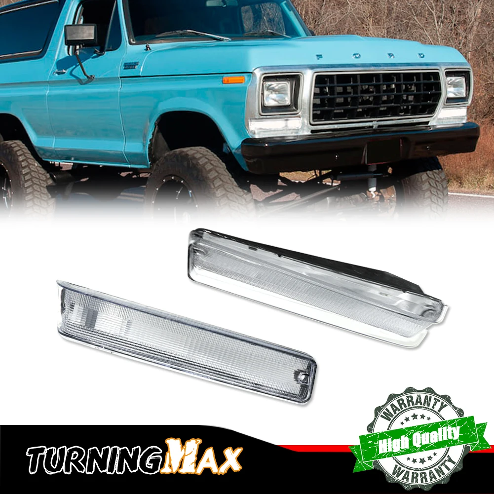 

Car Front Bumper Parking Turn Signal Light Housing Shells For 1973-1979 Ford F-150 Trucks & For 1978-1979 Ford Bronco