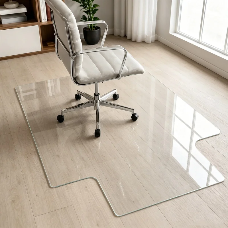 Clear Tempered Glass Desk Chair Mat 36x47 Inch
