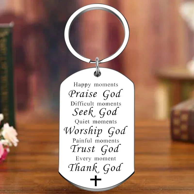 Metal Religious Keychain Christian Gifts Key Chain Pendant Bible Verse Healing Gift, Religion Halloween Christmas Present