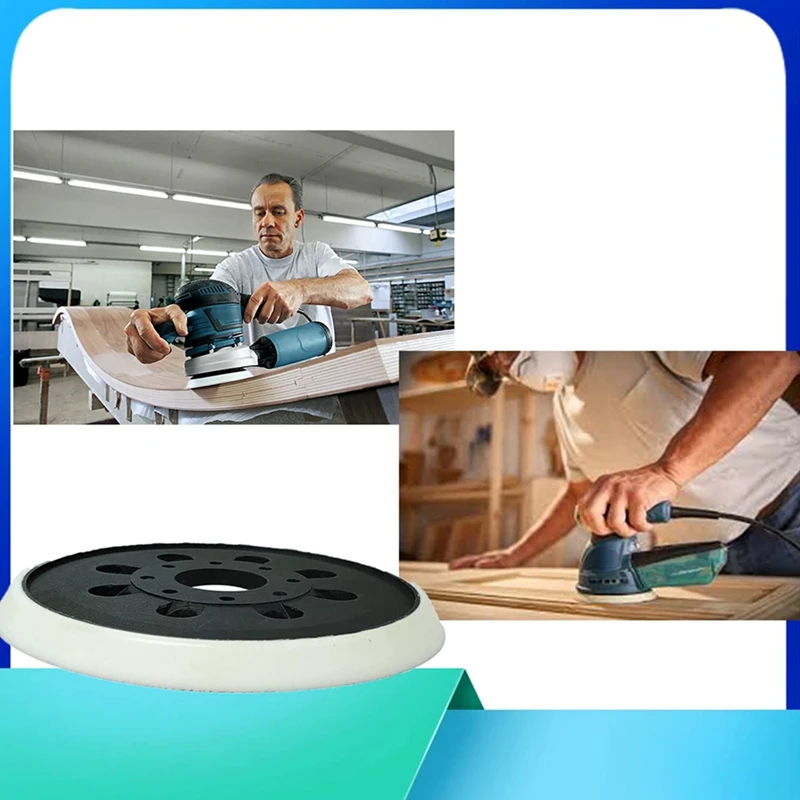 Bantalan ampelas pengganti kait & Loop 2 buah PU 5 inci untuk ROS10 ROS20 ROS20VS ROS20VSC Sander Track