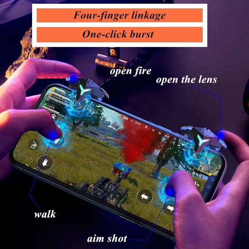 A1 telefon komórkowy gra wyzwalająca gry kontroler PUBG Gamepad joysticki cel strzelanie L1 R1 przycisk impulsowy dla IPhone/IOS/Android