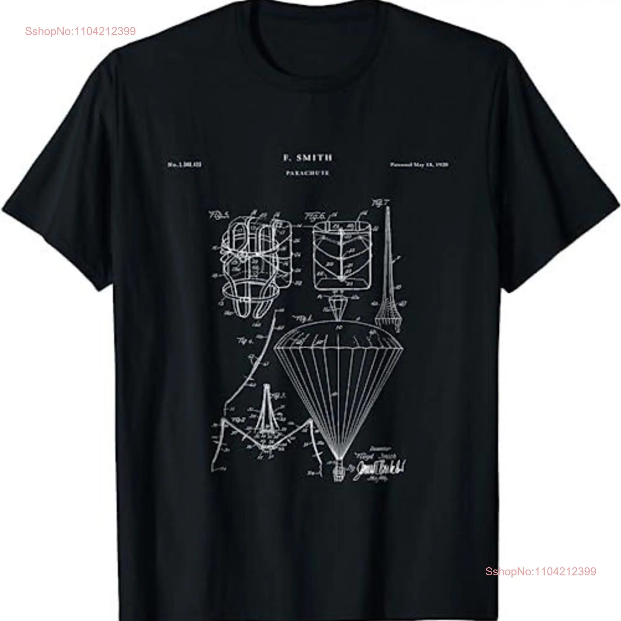 Parachute Patent skydive shirt T SweaT 21333 long or short sleeves