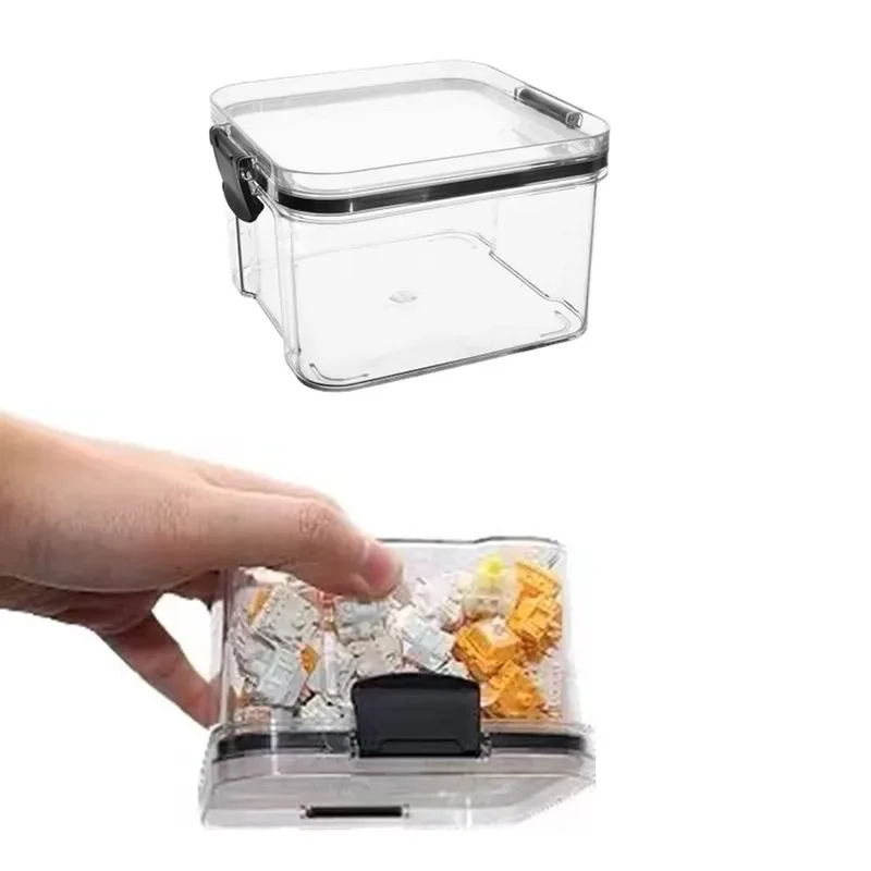 Transparent Airtight Pet Food Storage Containers - Stackable Plastic Boxes for Cat Dog Snacks Treats, Moisture Proof Organizer
