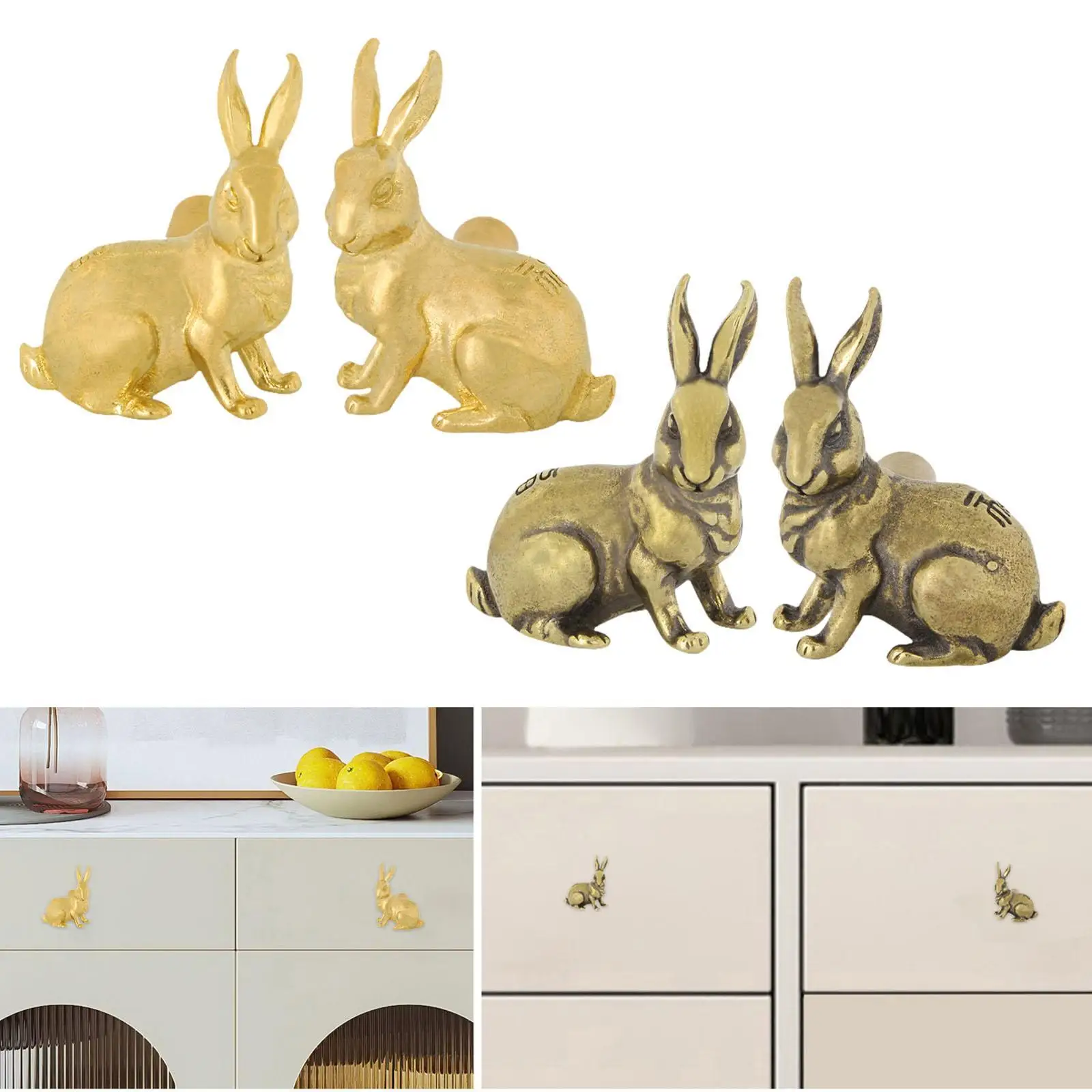 2x مقبض خزانة أرنب مقبض سحب للخزانة لأدراج خزانة الملابس #3