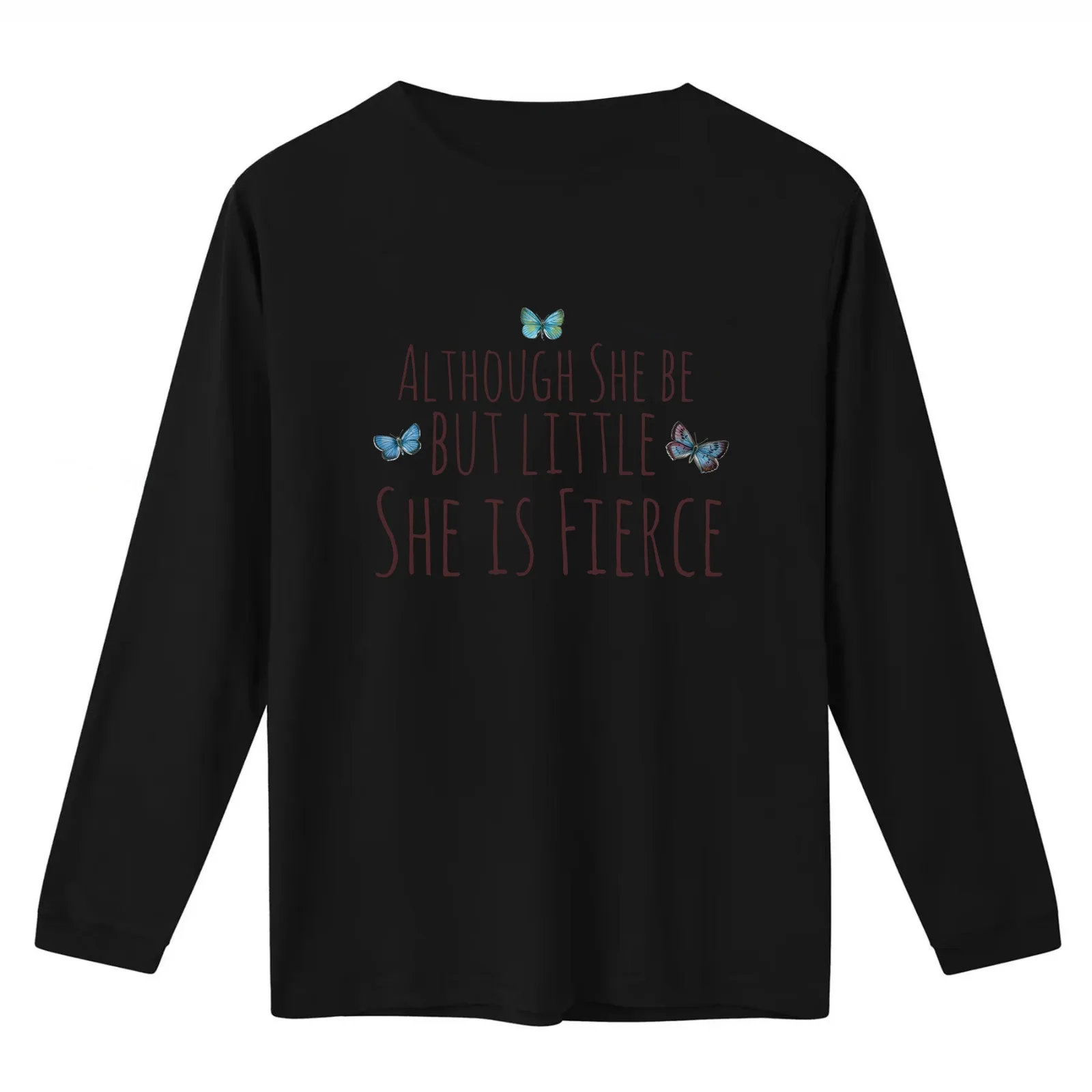 Though she be but little she is fierce T-Shirt Summer Casual Cotton Tee Oversized Streetwear Tops Vintage Graphic Print