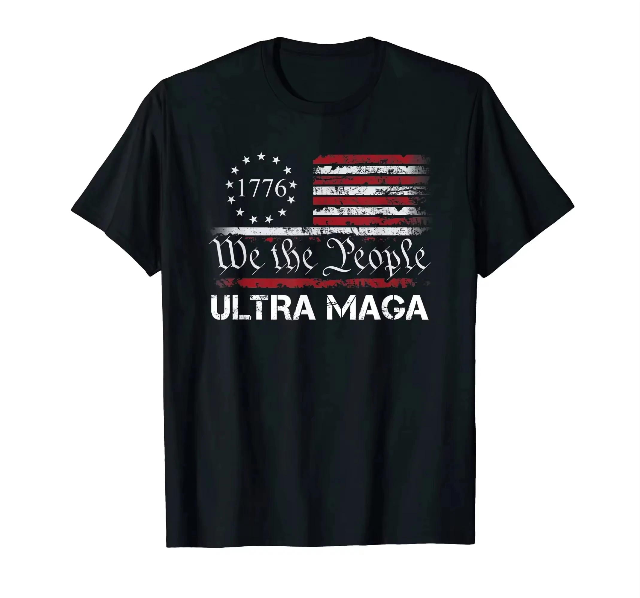 Trump-2024 T-Shirt Ultra Maga Proud Anti Biden US Flag Pro Trump 2024 Election T-Shirt for Men Women T Shirt Tops Cotton Tees