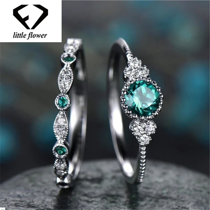 Anillo De diamante Esmeralda De Color plata 925 para mujer, piedras preciosas, topacio, turquesa, Anillos De joyería, Anillos De peridoto De Bizuteria, piedras preciosas