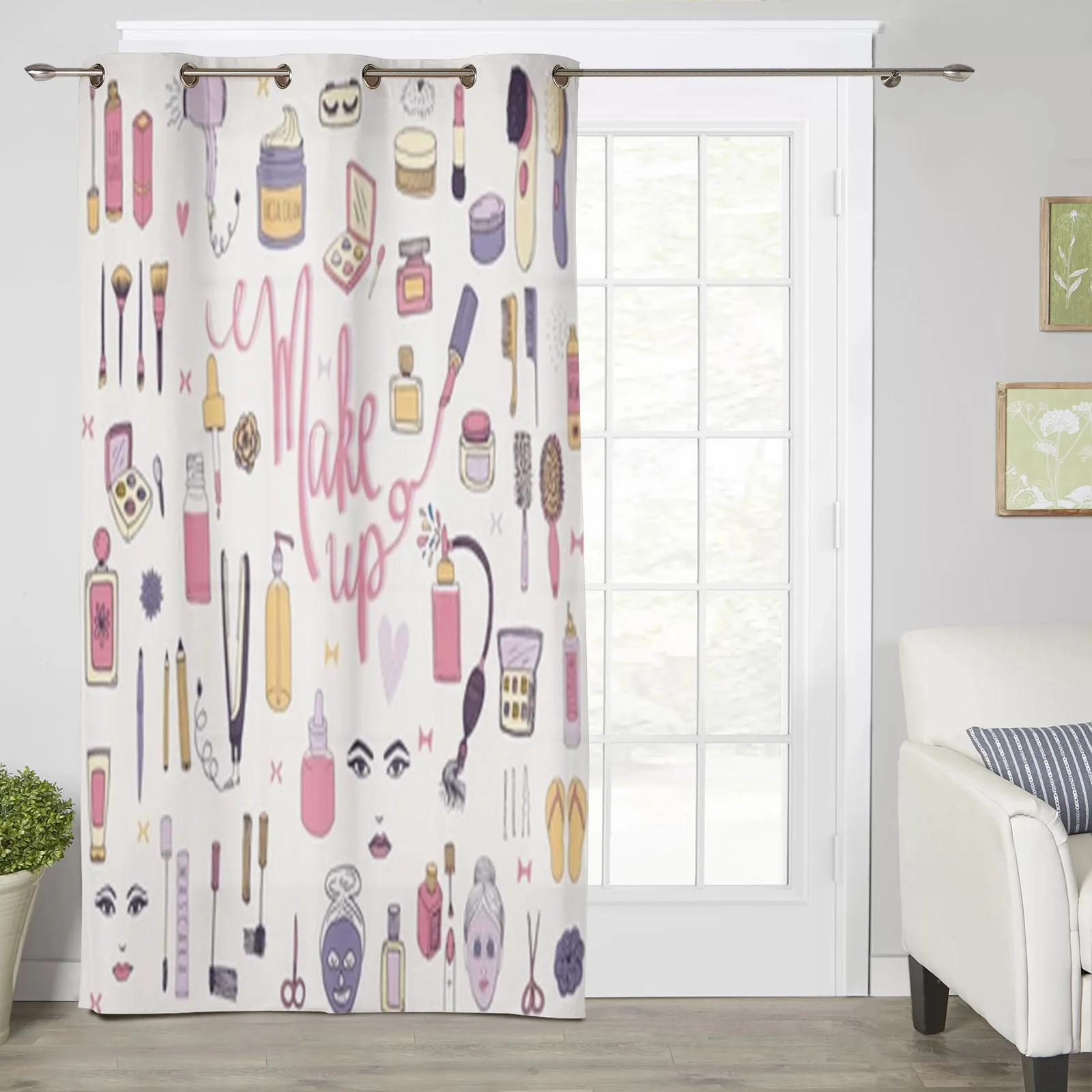 Make Up And Cosmetics Window Curtains For Living Room Luxury Bedroom Decor Drapes Kitchen Window Treatments Curtains