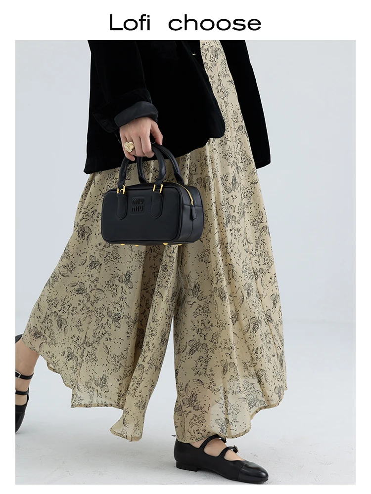 

Женские юбка-шорты Lofi с принтом, А-силуэт, утягивающие, повседневные, с высокой талией, длинные брюки-юбка, корейская версия