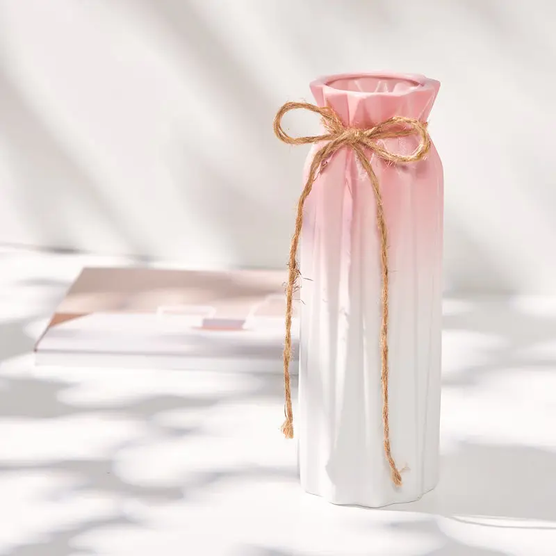 

Pink Ceramic Vase - Dried Fresh Flowers, Home Office Decor, Living Room Centerpiece, Housewarming Gift
