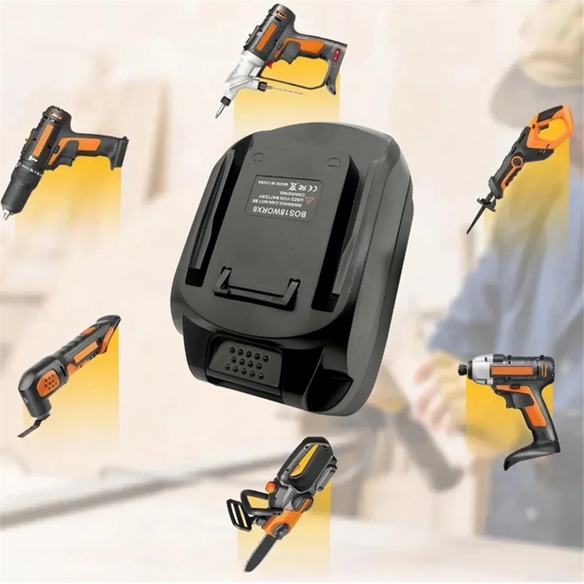 SSR BOS18WORX6 Power Tool Adapter Converter for 18V BAT618 Li-Ion Battery for 20V 6 Pin Power Tools