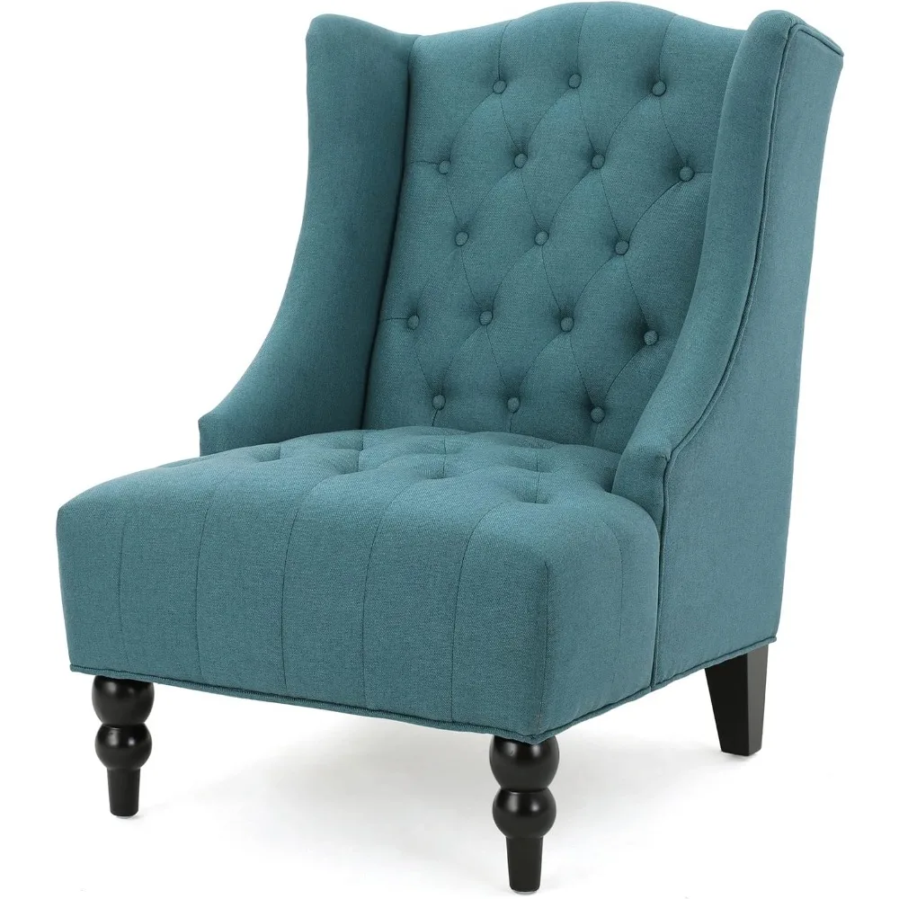 High-Back Fabric Club Chair Lazy Armchair Dark Teal 33.75D X 27.25W X 38.5H in Freight Free Folding Bed Chair Living Room Chairs