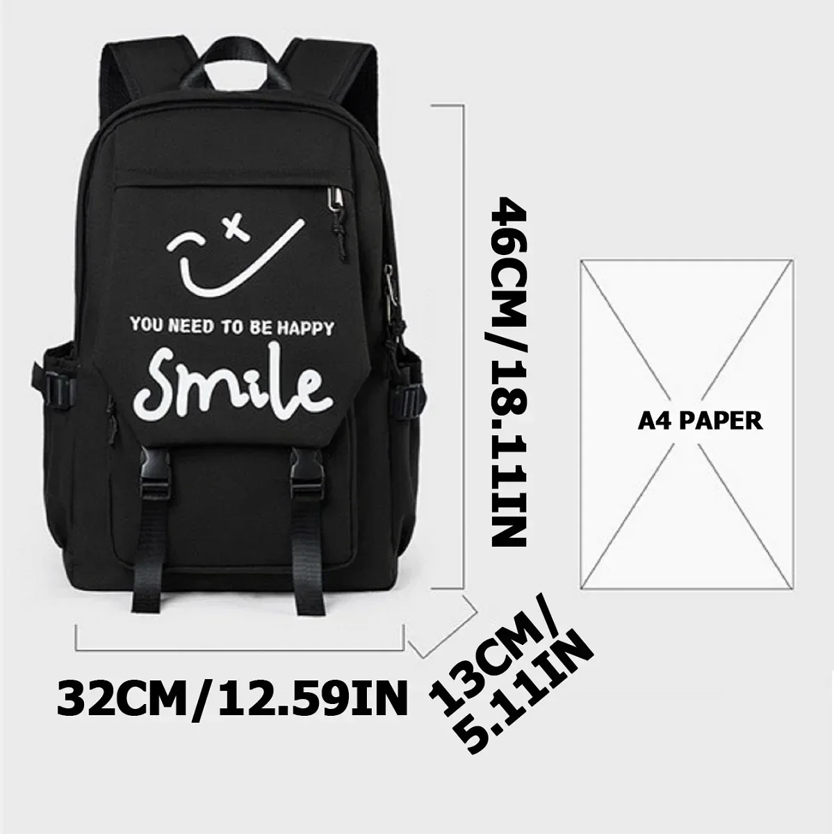 Lustiger Emoticon-Rucksack, Schul rucksäcke für Jungen und Mädchen, wasserdichtes Nylon material, Taschen für Schüler und Studenten