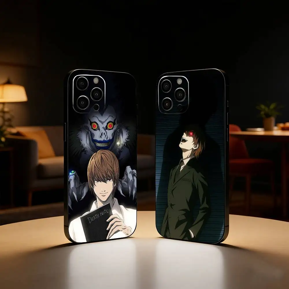 

Anime D-Death Note Phone Case For iPhone17,16,15,14,13,12 Plus,Max Soft Silicone Black Cover
