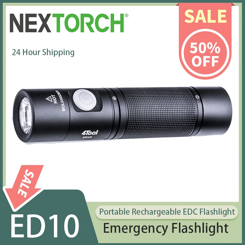 

NEXTORCH ED10 Family Emergency Flashlight Portable Rechargeable EDC Flashlight 1400 Lumen IPX7 Outdoor Camping Riding high power