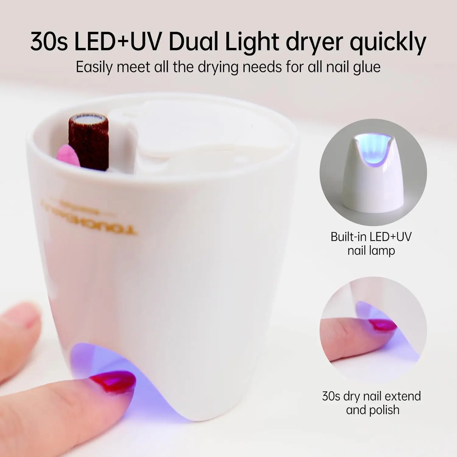 電動ネイルドリルファイル、UVランプ付きプロフェッショナルマニキュアペディキュアキット、ポータブル多機能バッファツール