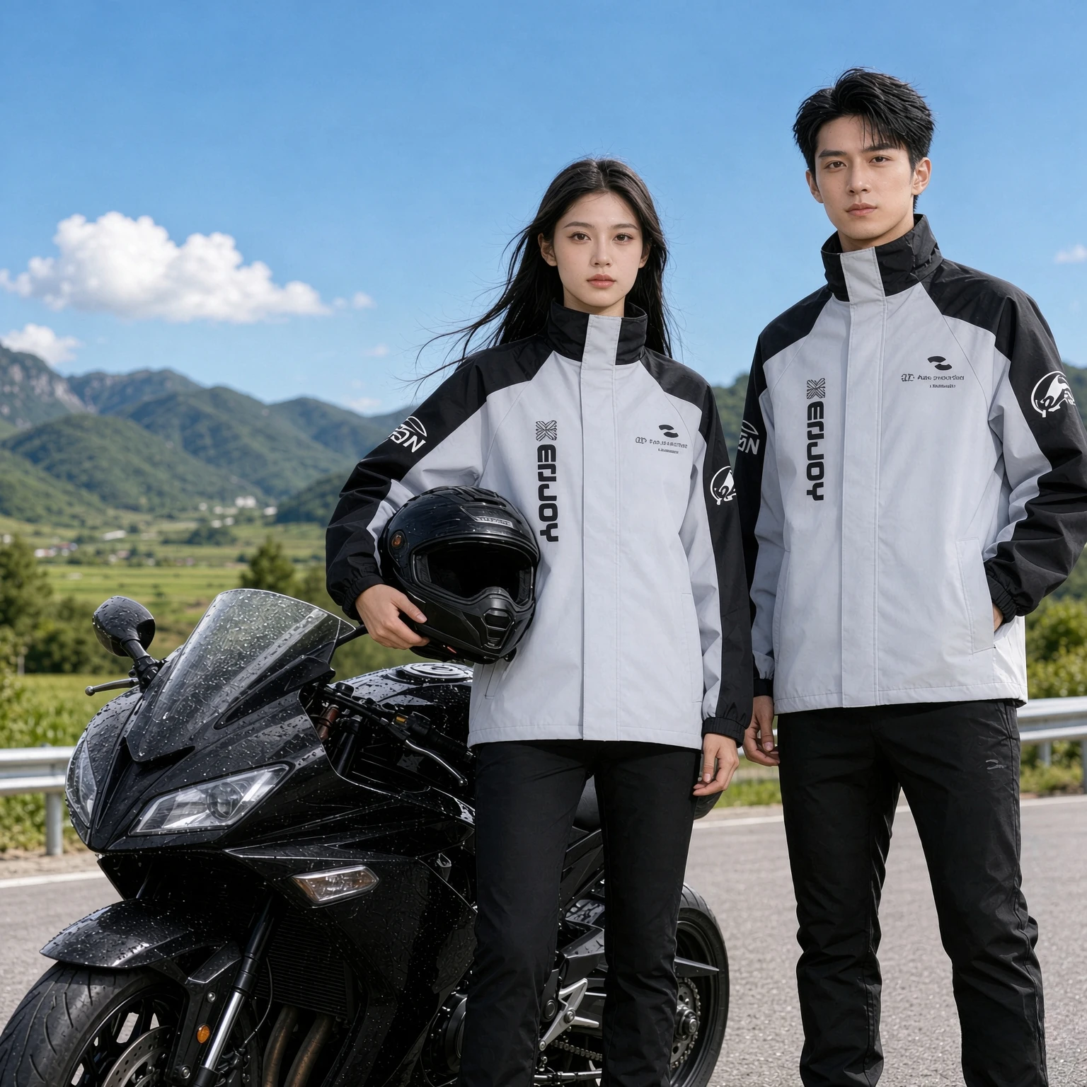 Cycling Commute In Rain - Two Piece Motorcycle Rain Suit Waterproof