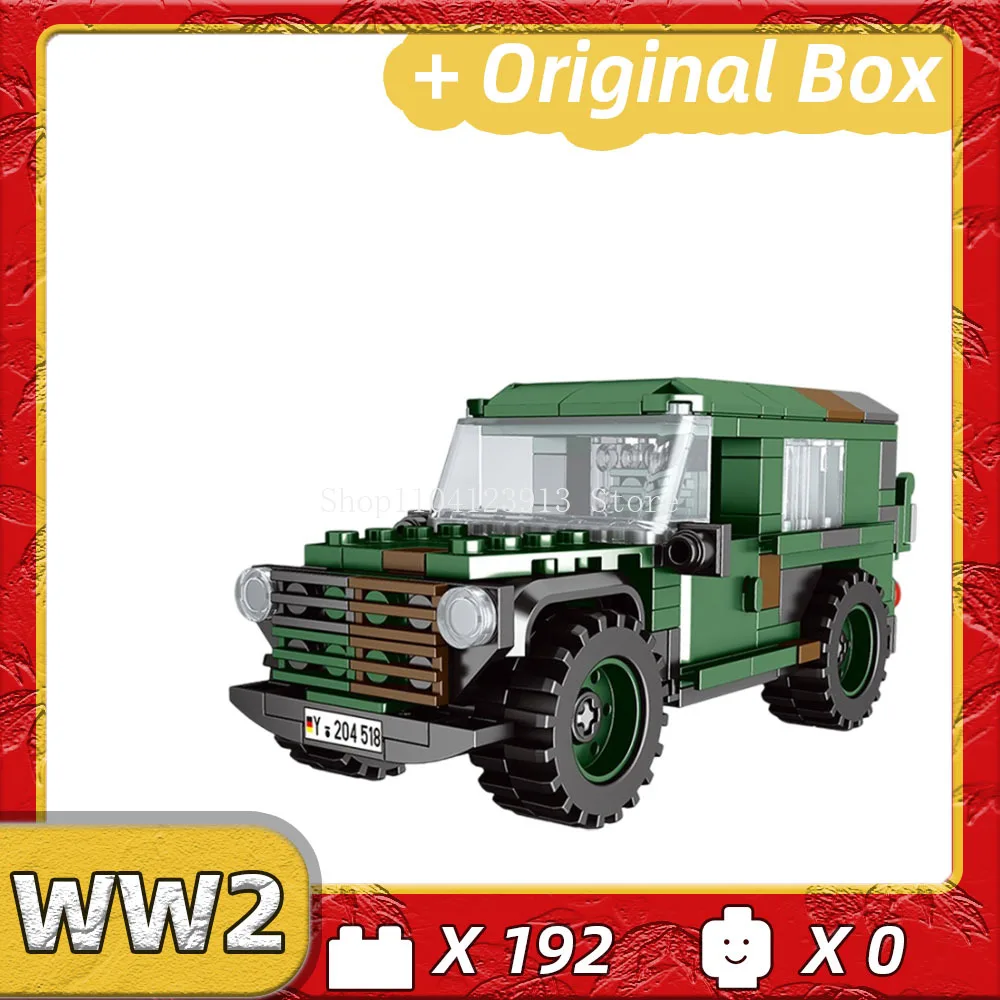 Germany Military Technical Building Block HX-8 Elefant Tractor PZH2000 Cannon Leopard Tank Lars-2 Rocket Model WW2 MOCToy Bricks