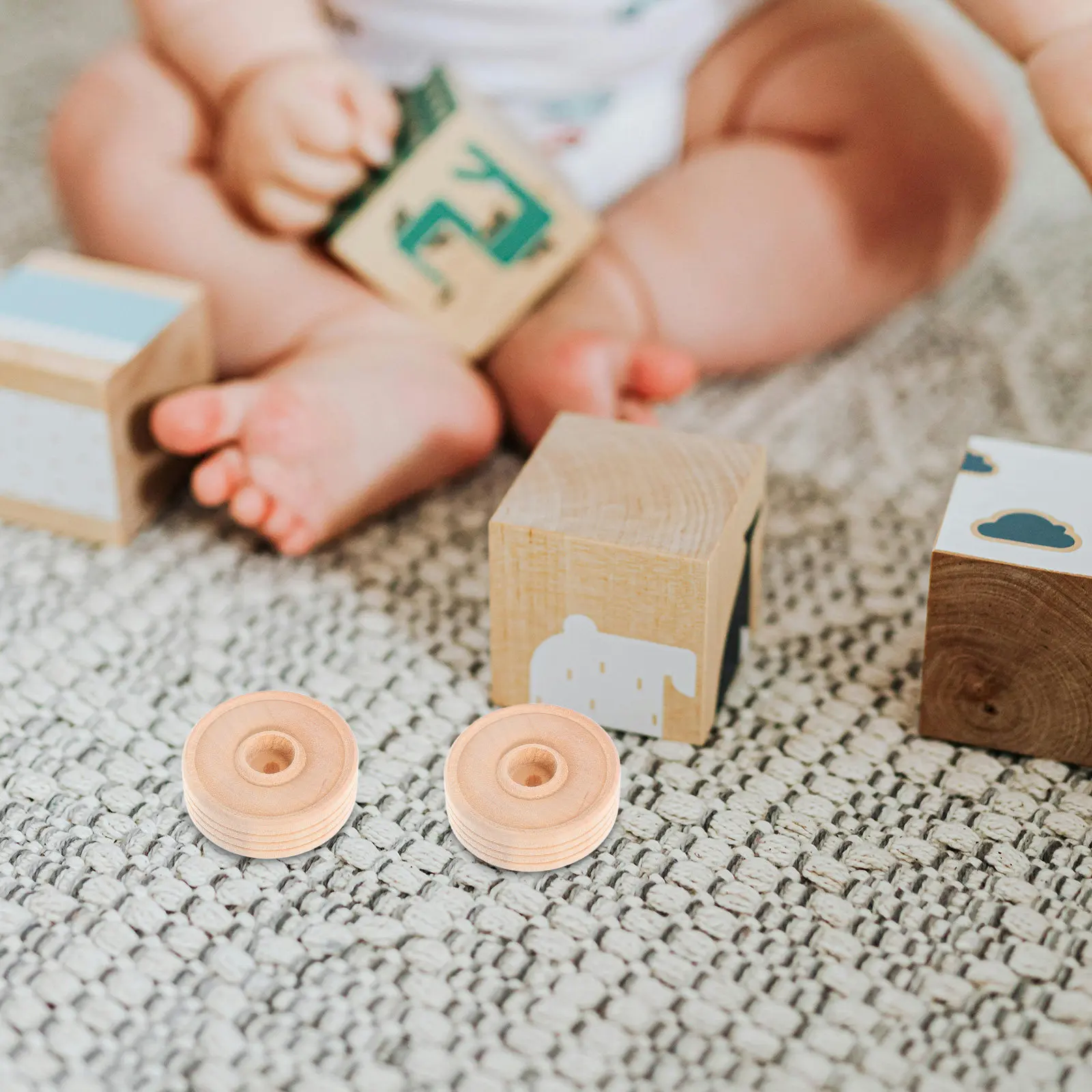 

50Pcs Natural Wood Small Wheels Premium Quality DIY Handmade Craft Accessories Suitable for Creative Children Gifts