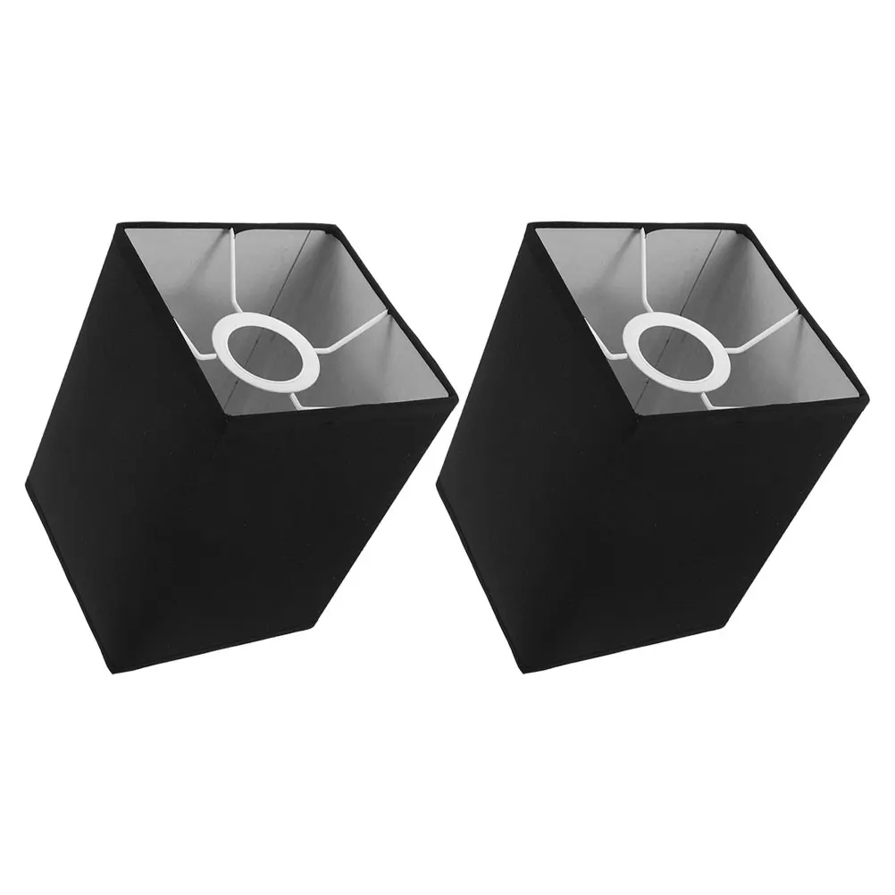 

2Pcs Fabric Lamp Shade Modern Square Lampshade for Home E27 Fixture Warm Light Comfort for Living Room Bedroom Table Lampashade