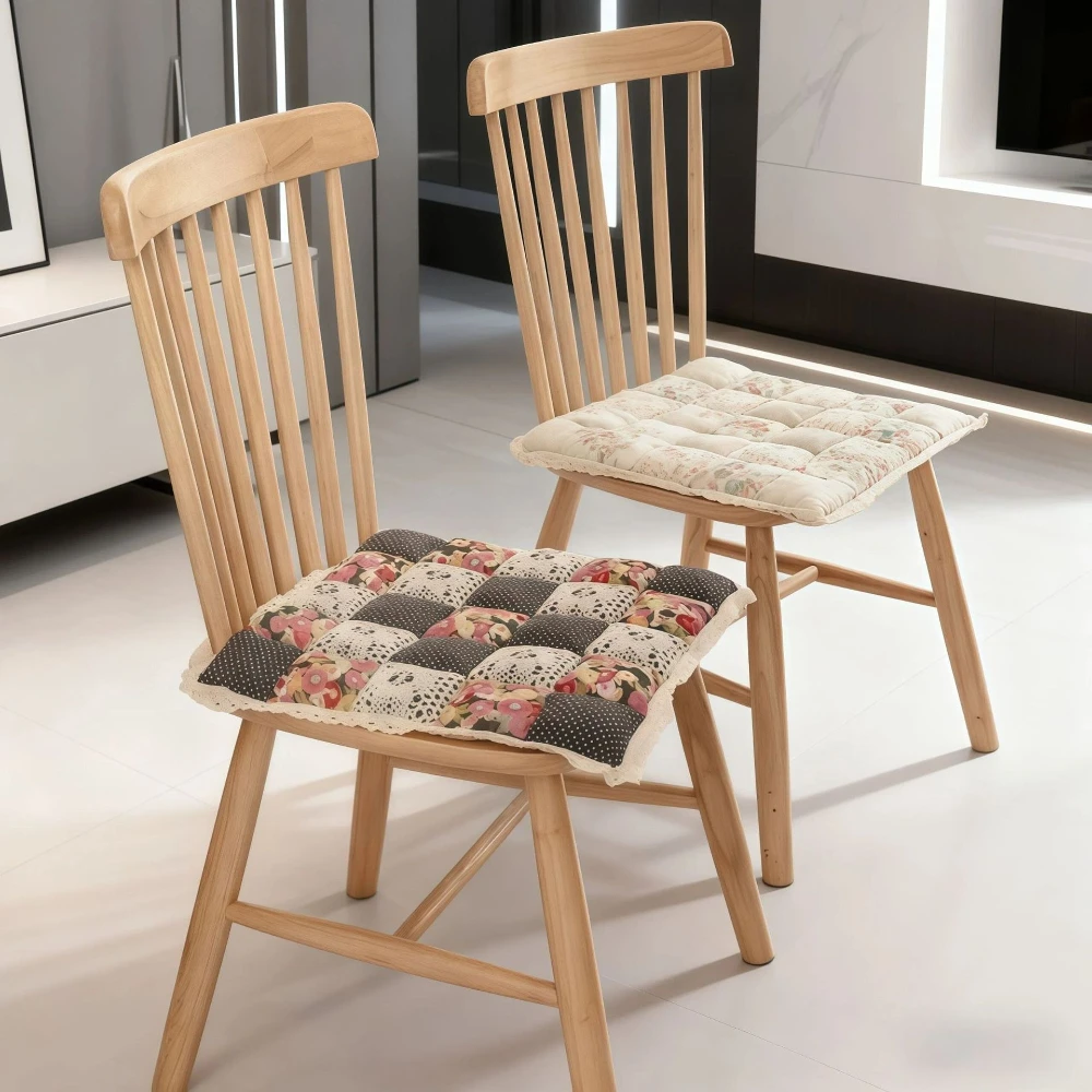 1pc Thickened Cotton Cushion Printing Flower Chair Seat Pad Home Student Office Computer Chair Kitchen Dining Chair Mat Coussin