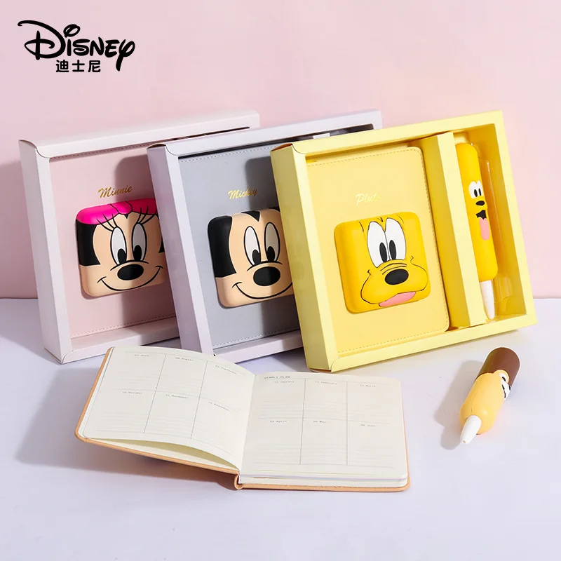 

Disney Mickey Minnie Notebook 0.5mm Gel Pen Student Stationery Set Action Figure Toy Donald Duck Lotso 98 Page Notepad Kids Gift