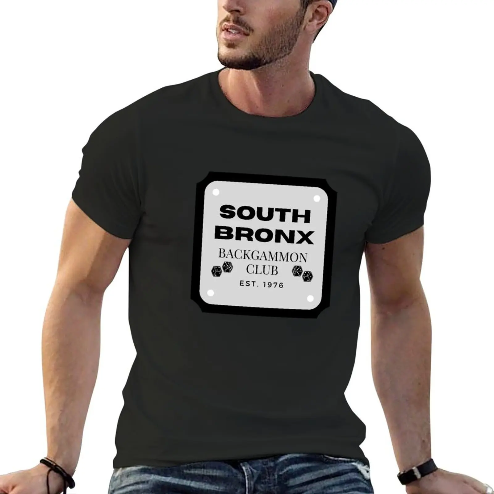 South Bronx Backgammon Club T-Shirt blacks customs baggy shirts oversized graphic tee plus size men clothing