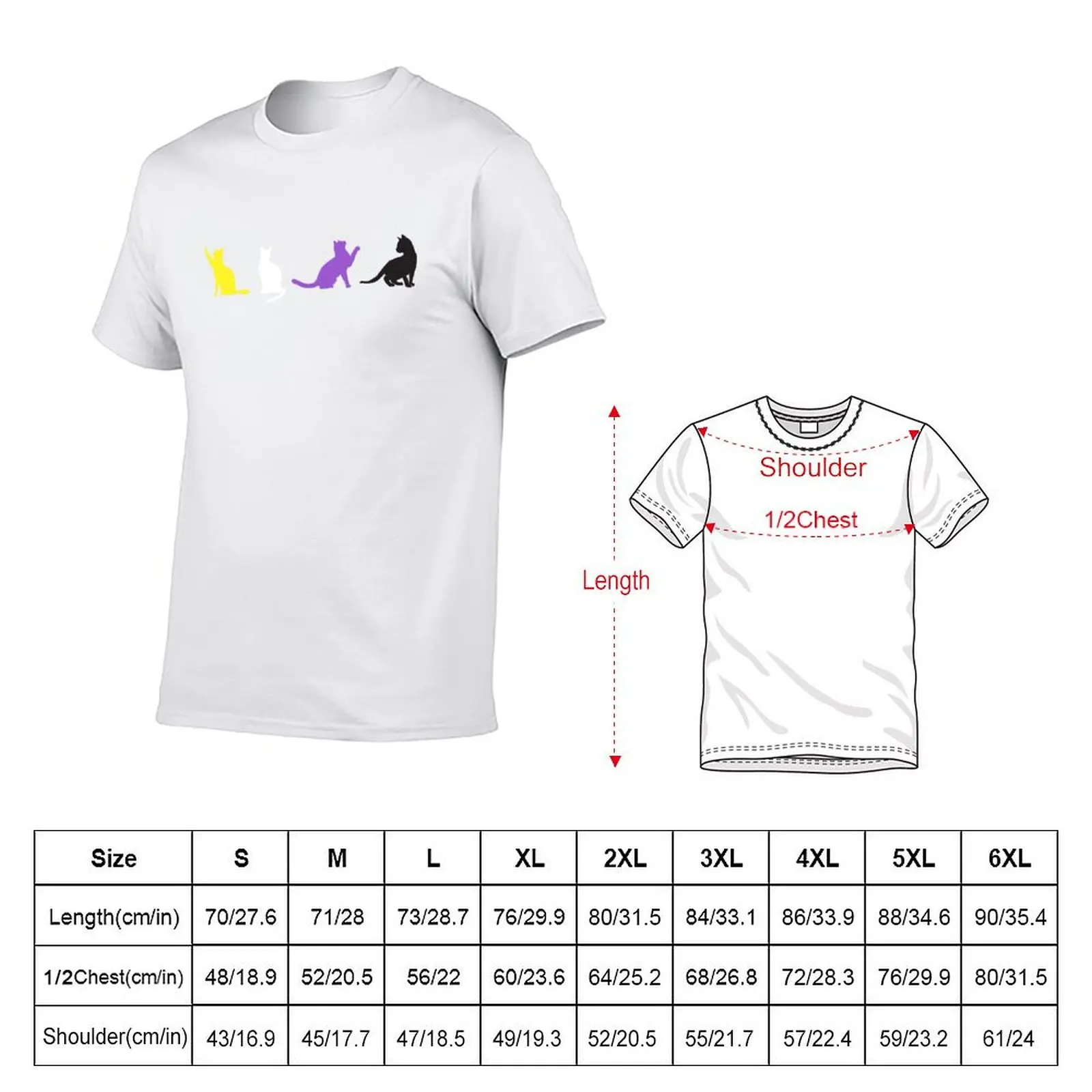 Pride Non Binary Nonbinary Cats. T-Shirt Festive Simple T-Shirt