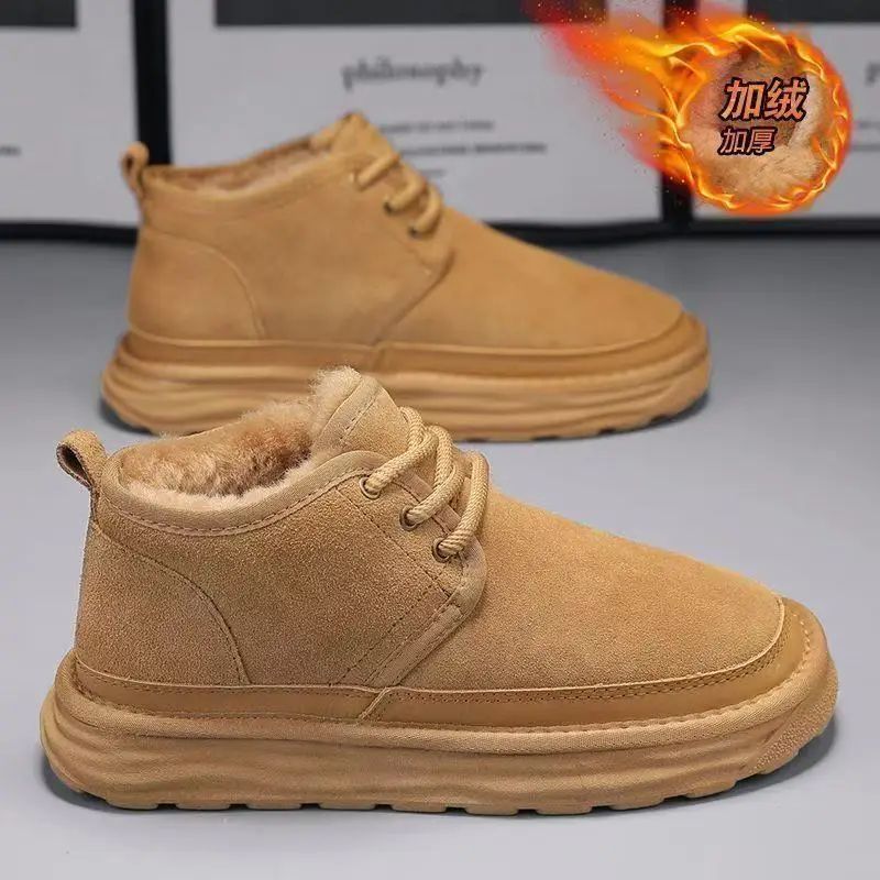 

Men's 2025 New Winter Fur-Lined Waterproof Thickened Insulated Snow Boots for Northeast China