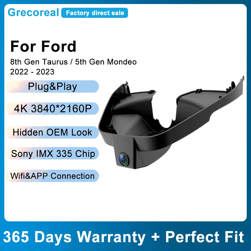 

Grecoreal видеорегистратор для Ford Mondeo MK5 Taurus 2023 2022 2K 4K Wifi OEM Автомобильный видеорегистратор передний задний двойной видеорегистратор Автомобильный регистратор