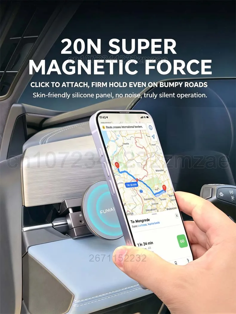 For Audi Q6L A6L E-tron Q5L A5L 2026-On Magnetic Aluminum Alloy Car Mobile Phone Holder Car Air Outlet Mobile Phone Holder