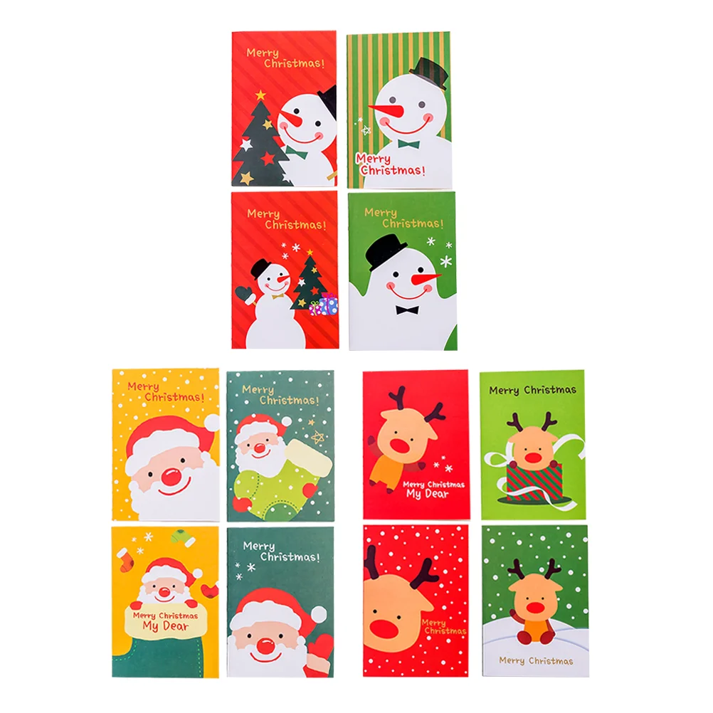 48 Pcs Christmas Notebook Santa Claus Notebok Notepad Memorandum Snowman Deer Cartoon