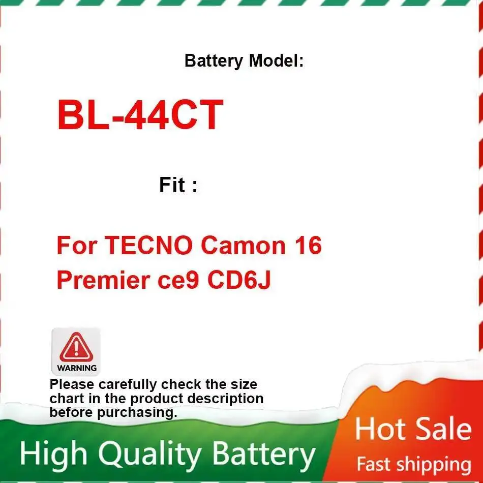 

Mobile Phone Battery BL-44CT 4500Mah For Tecno Camon 16 Premier Ce9 CD6J Replaceable