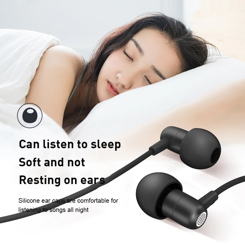 Metal In Ear Headset Stereo Sound Quality Ergonomic Design Mini Silicone Mobile Phone Computer Universal Sleep Earphones Durable