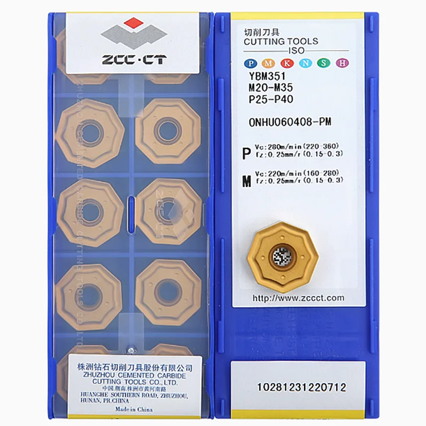 

ONHU060408-PM YBM253/ONHU060408-PM YBM351/ONHU060408-PM YBC302 ZCC.CT ONHU060408-PM CNC carbide insert Milling inserts 10pcs/box