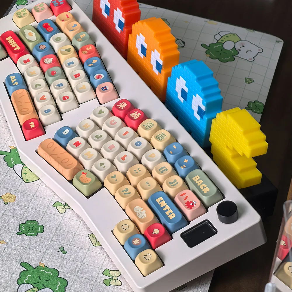 

Moa Cute Keycaps Alice Layout Instant Noodle Keycaps Pbt Keyboard Customized 132Keys/Ansi/Iso Layout Keycaps 인스턴트 라면 키캡