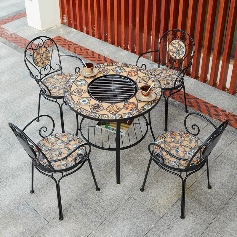 Restaurant Round Outdoor Table Chair Fish Lounges Coffee Tables Dining Living Room Salon De Jardin Patio Garden Furniture Sets