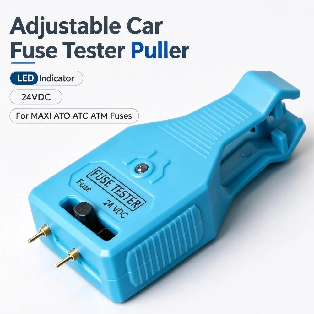 Adjustable Car Fuse Tester Puller Automotive Fuse Checker Removal Tool LED Indicator Test For MAXI ATO ATC ATM Fuses 24VDC