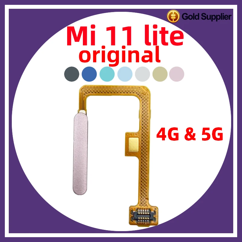 Originale per Xiaomi Mi 11 Lite 5g 4g sensore di impronte digitali Home Return Key Menu pulsante di alimentazione cavo a nastro flessibile nero rosa blu