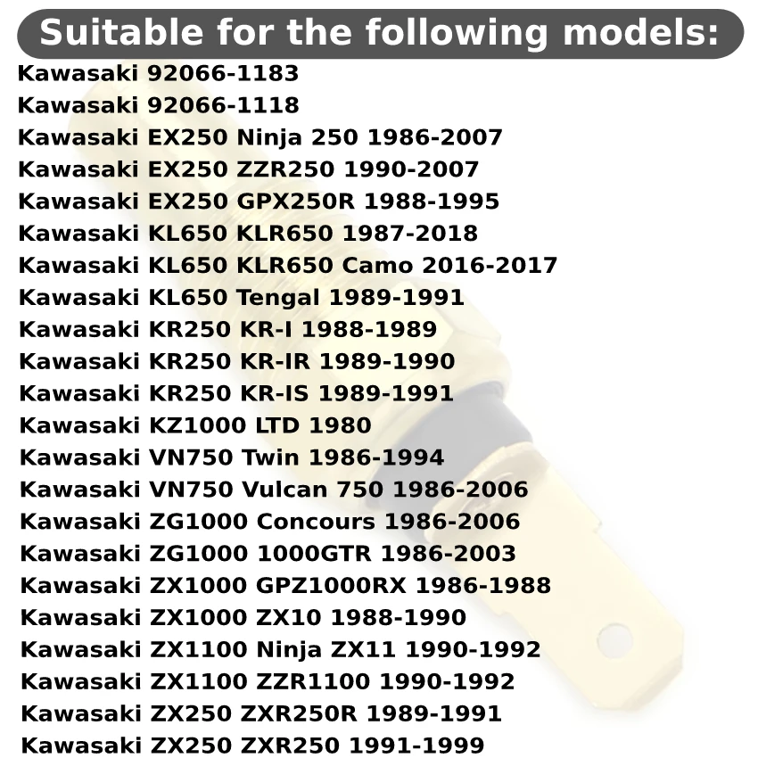 Water Temp Temperature Sensor For Kawasaki ZG1000 Concours 1000GTR ZX1100 ZZR1100 ZX250 ZXR250 ZX400 FX400R ZX600 ZX900 Ninja