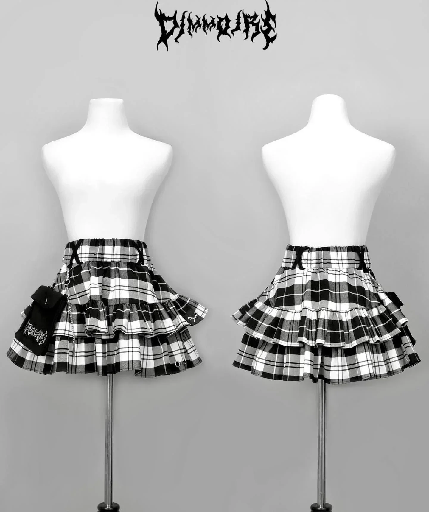 Gonna scozzese giapponese Harajuku Punk College Style Torta Sottocultura Y2k Gonne Ragazza 2025 Autunno Minigonna a vita alta per le donne