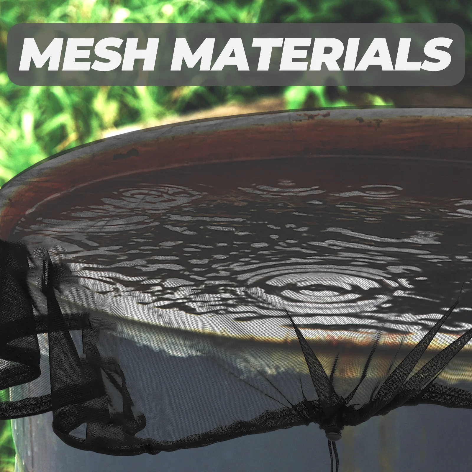 

Rainwater Bucket Filter Outdoor Mesh Hood Protective Water Tank Drawstring Durable Rain Barrel Screen Garden Water Storage Cover